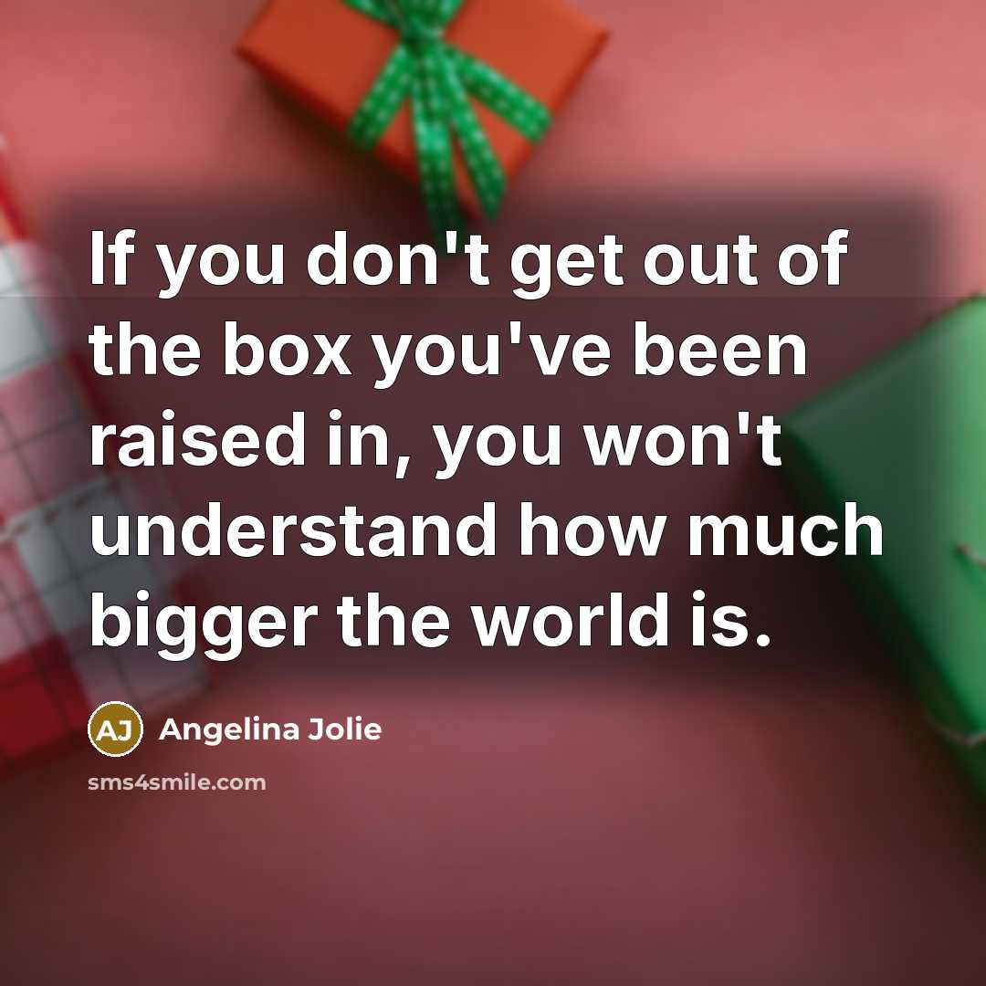 “If you don't get out of the box you've been…” quote by Angelina Jolie