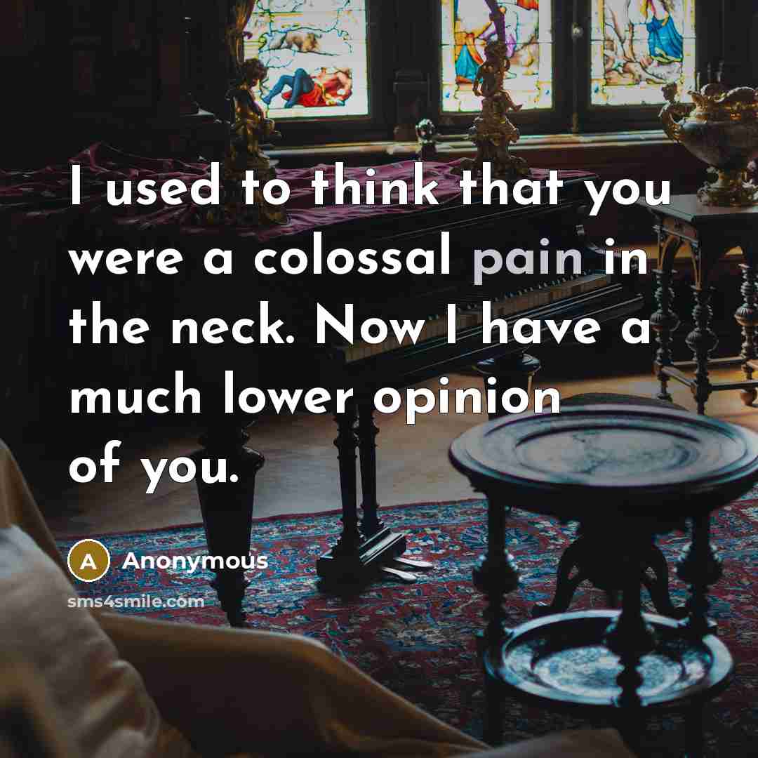 “I used to think that you were a colossal pain…” quote by Anonymous