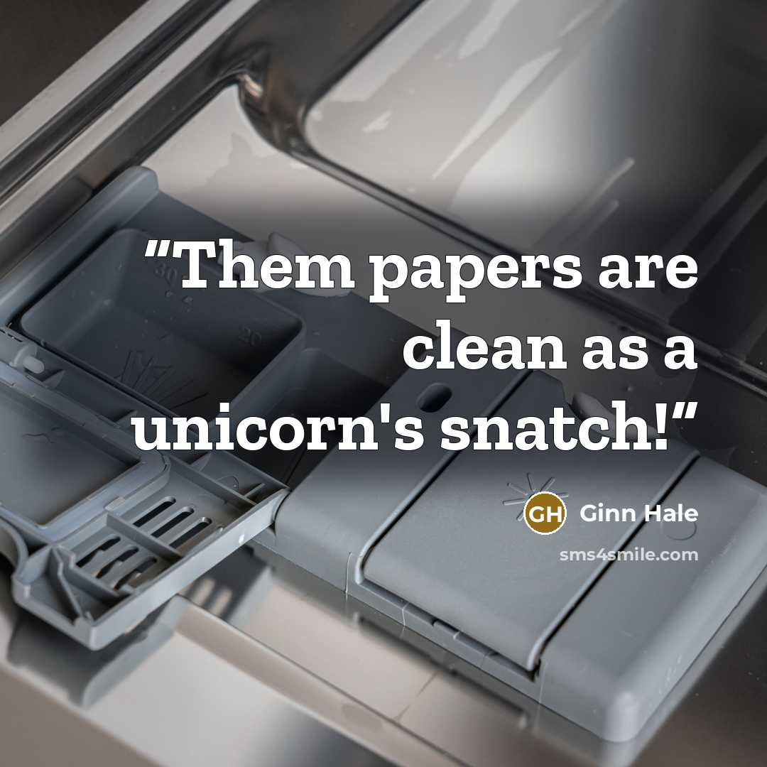 “Them papers are clean as a unicorn's snatch!” quote by Ginn Hale