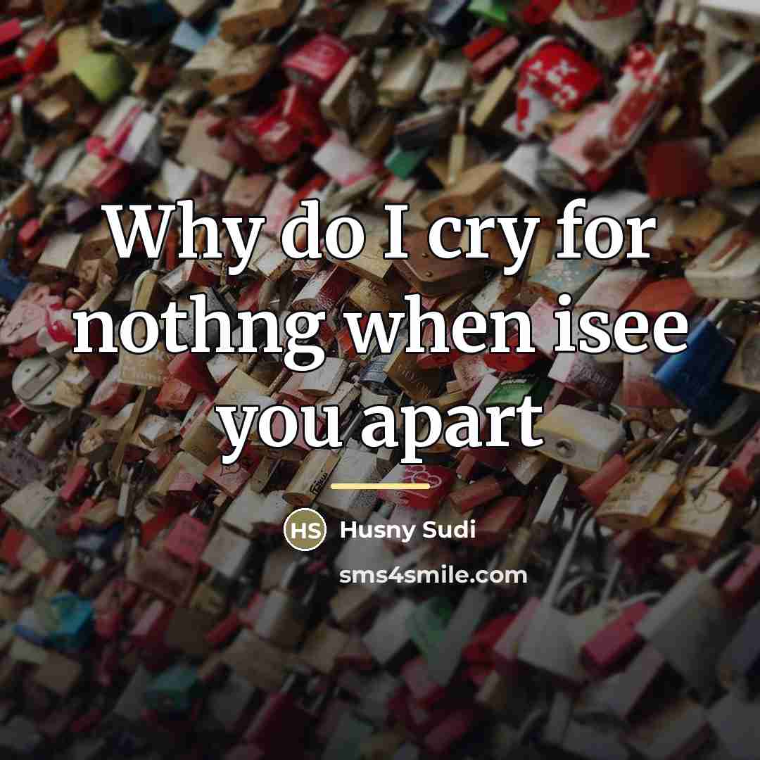 “Why do I cry for nothng when isee you apart…” quote by Husny Sudi