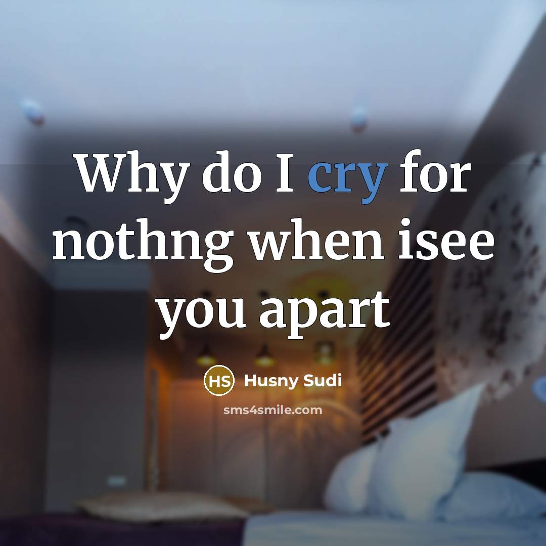 “Why do I cry for nothng when isee you apart” quote by Husny Sudi