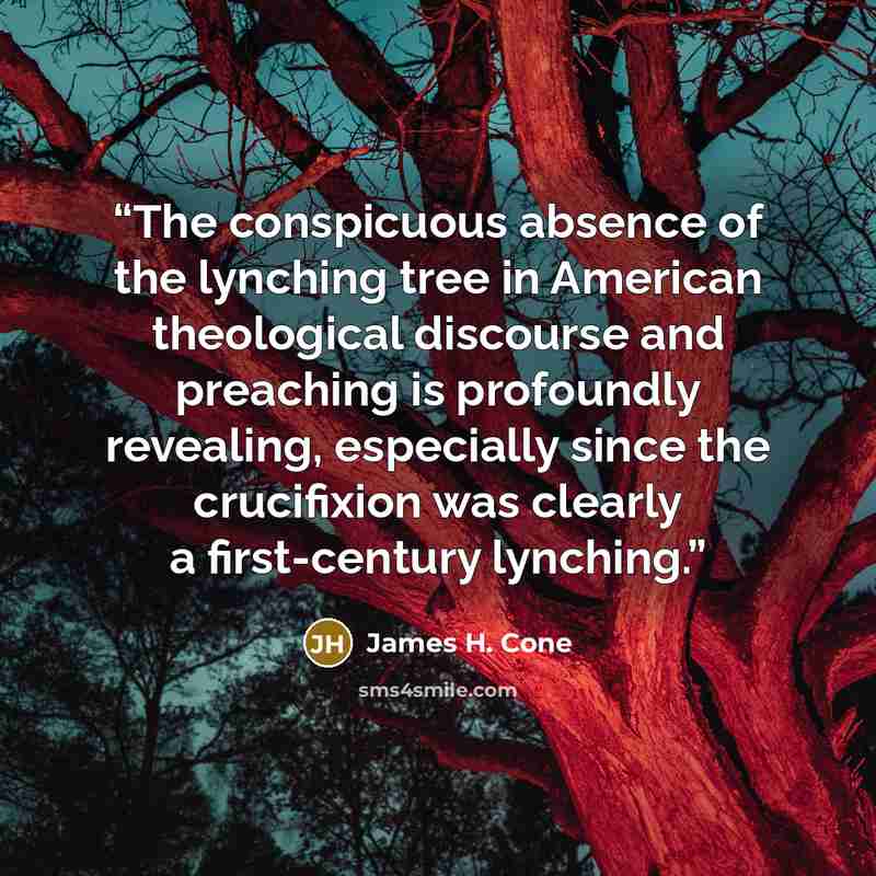 “The conspicuous absence of the lynching tree in American theological discourse and preaching is profoundly revealing, especially since the crucifixion was clearly a first-century lynching.” quote by James H. Cone