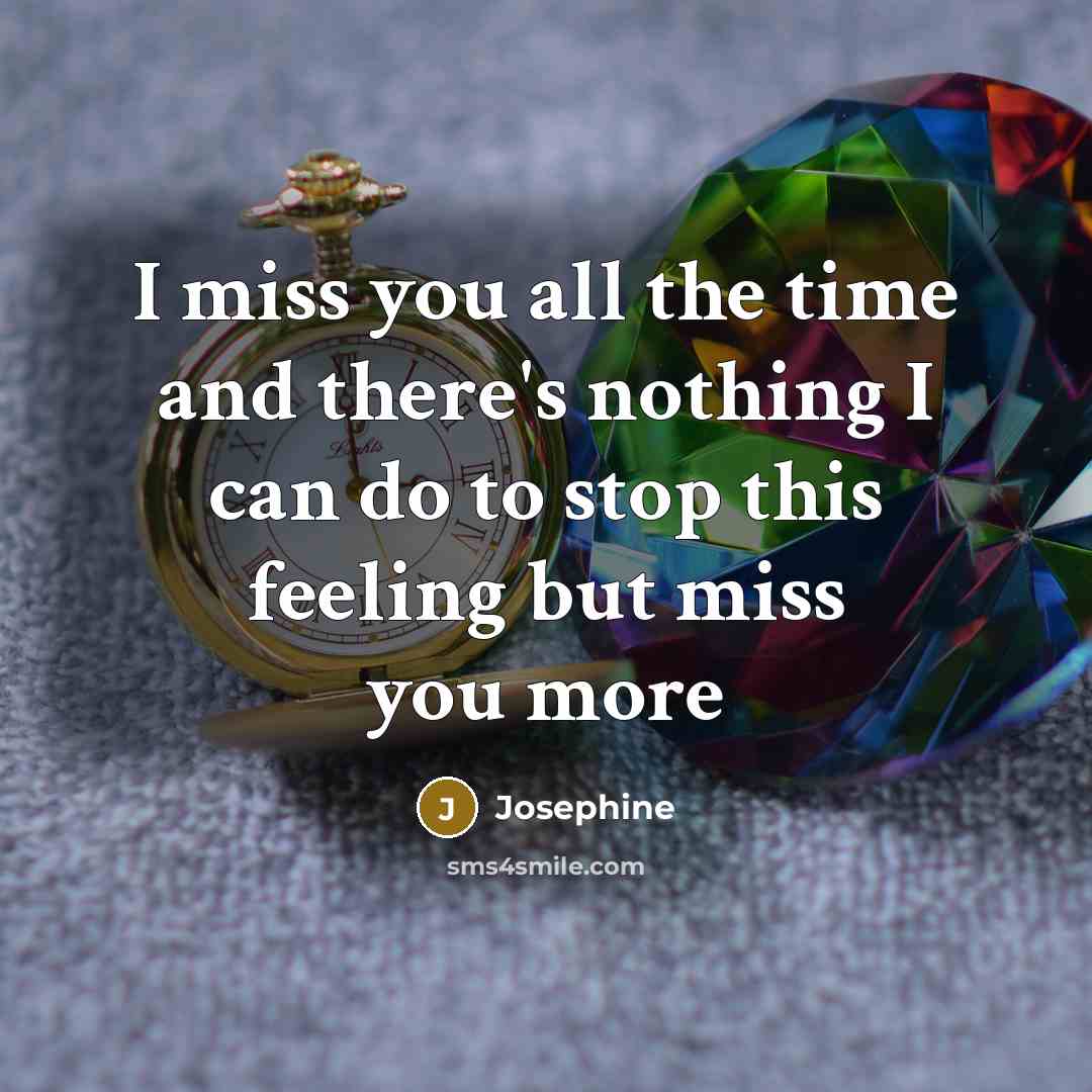 “I miss you all the time and there's nothing I…” quote by Josephine