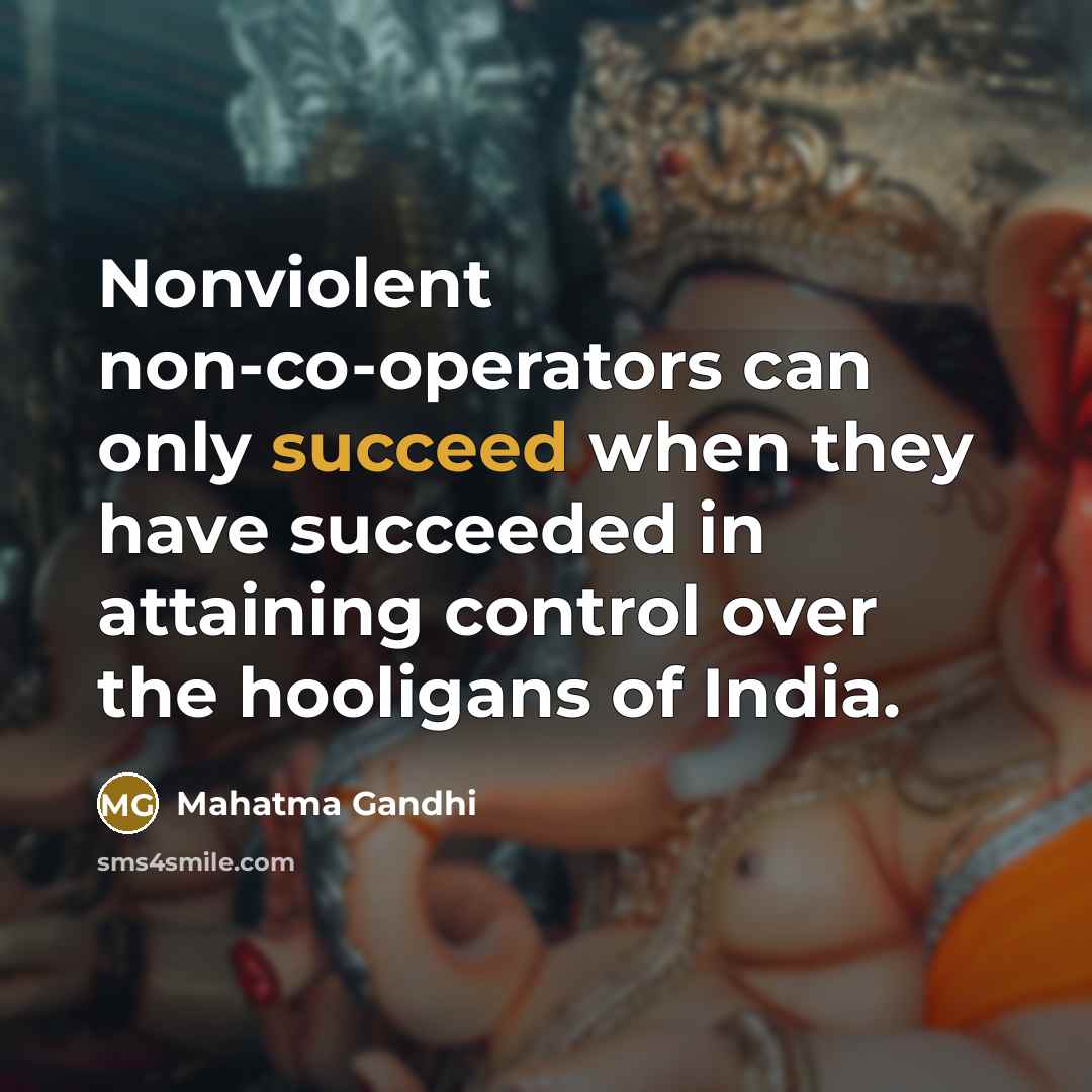 “Nonviolent non-co-operators can only succeed when they have succeeded in…” quote by Mahatma Gandhi