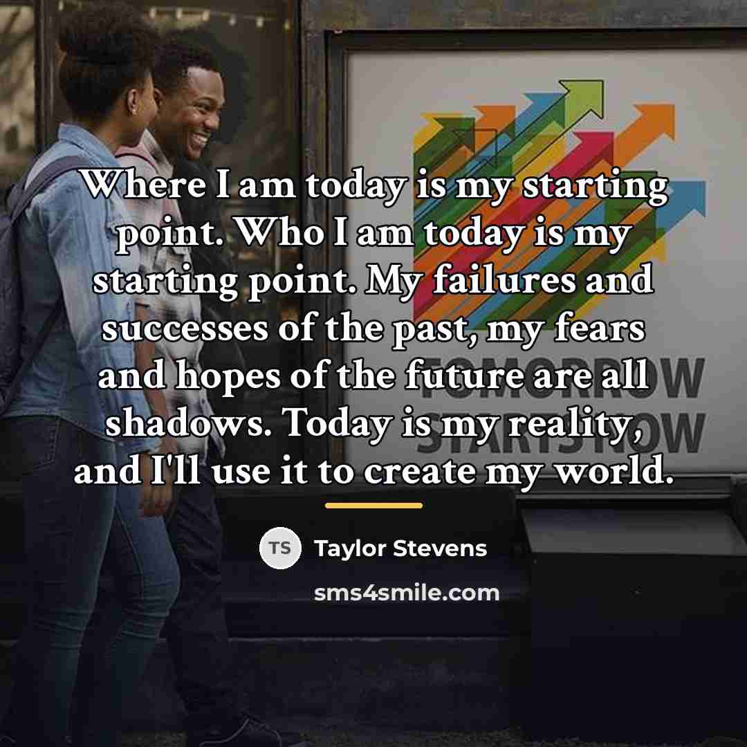 “Where I am today is my starting point. Who I…” quote by Taylor Stevens