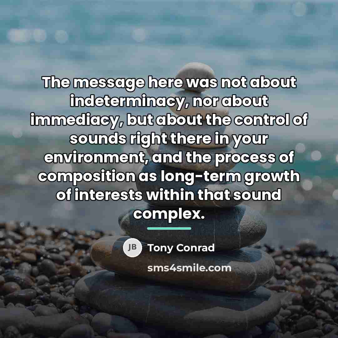 “The message here was not about indeterminacy, nor about immediacy,…” quote by Tony Conrad