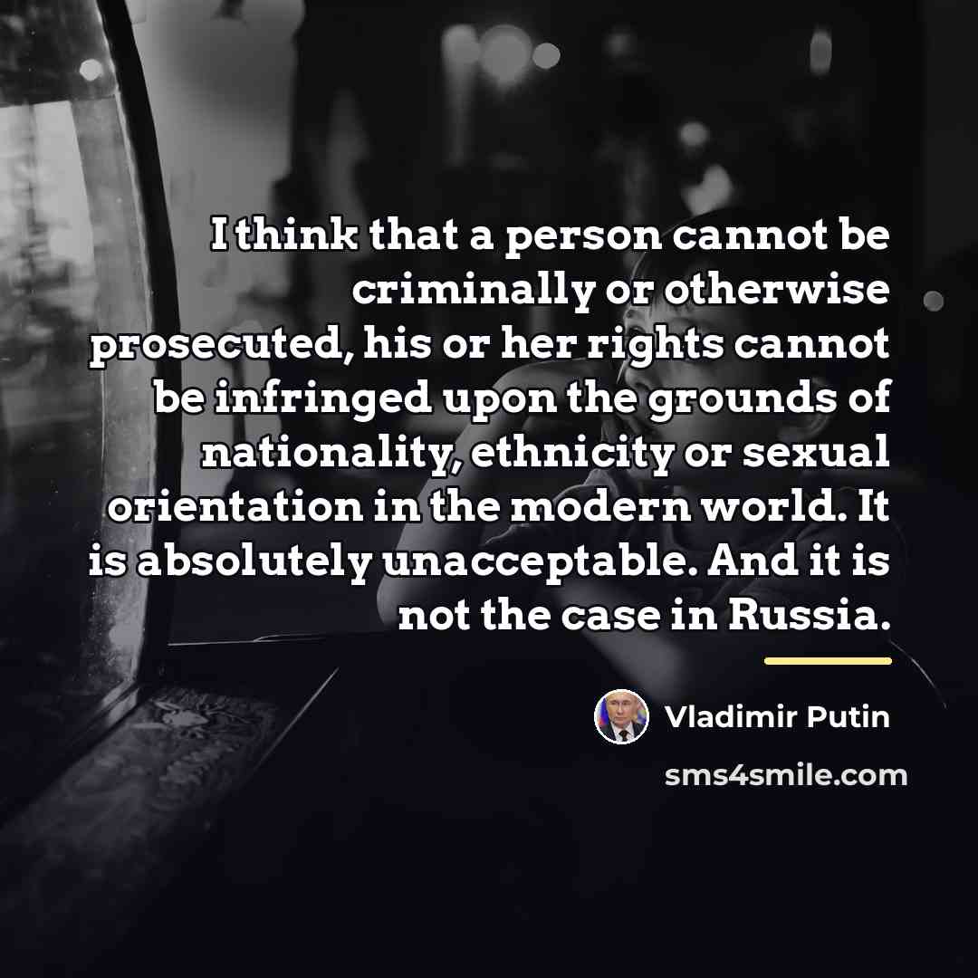“I think that a person cannot be criminally or otherwise…” quote by Vladimir Putin