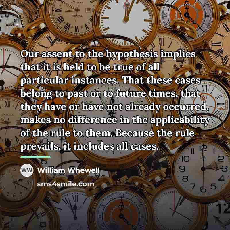 “Our assent to the hypothesis implies that it is held…” quote by William Whewell