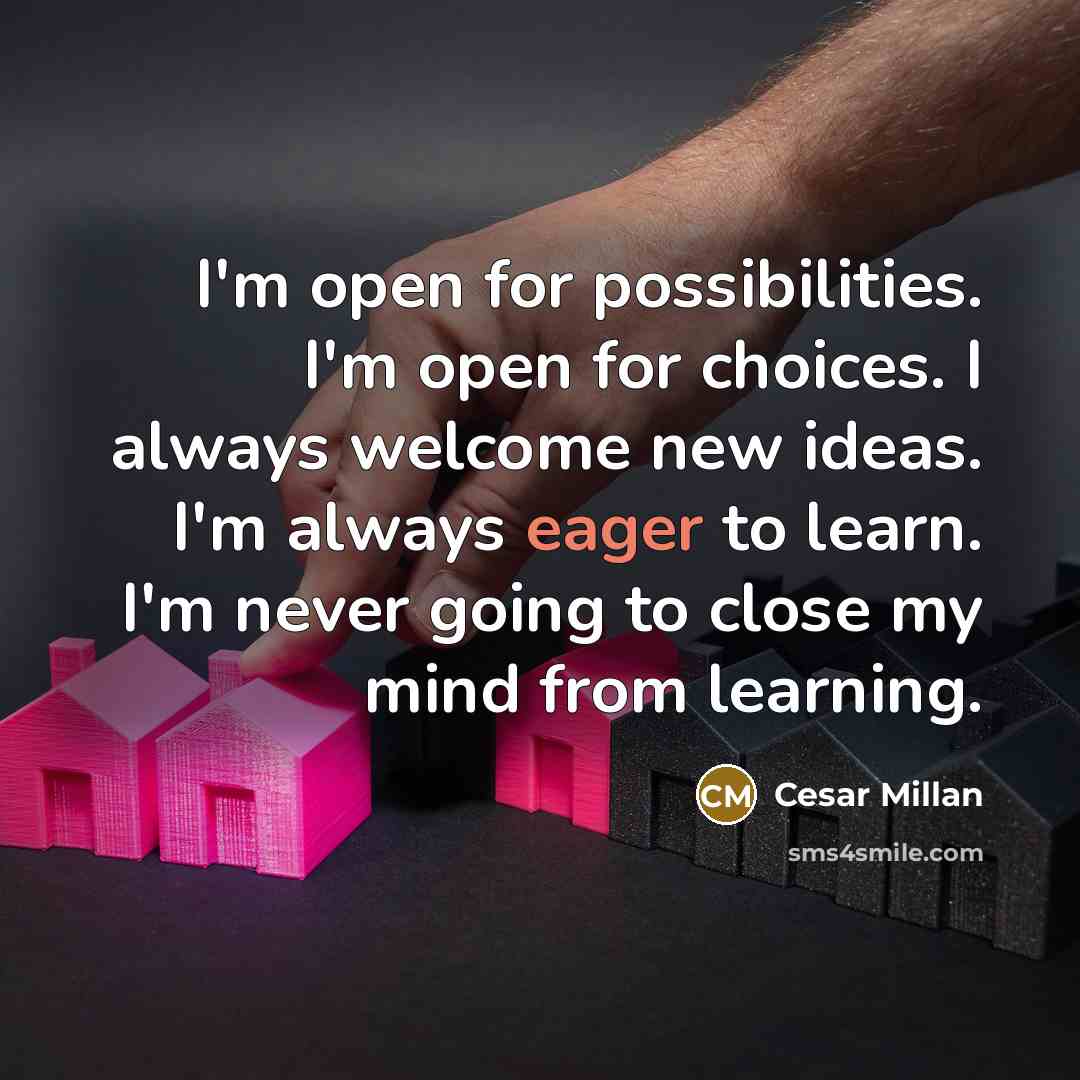 “I'm open for possibilities. I'm open for choices. I always…” quote by Cesar Millan
