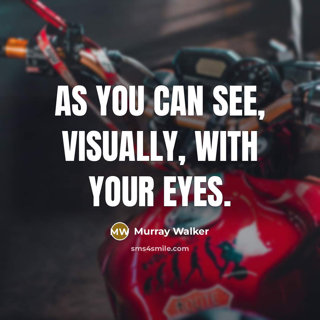 “As you can see, visually, with your eyes.…” quote by Murray Walker