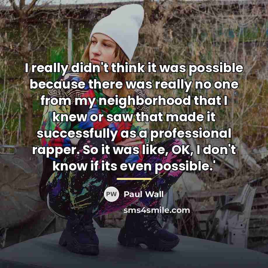 “I really didn't think it was possible because there was…” quote by Paul Wall