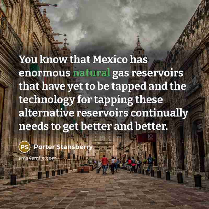 “You know that Mexico has enormous natural gas reservoirs that…” quote by Porter Stansberry