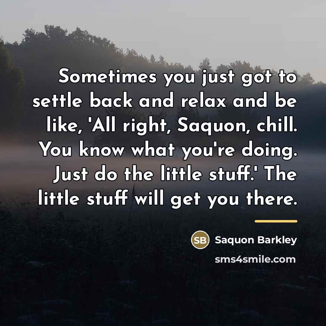 “Sometimes you just got to settle back and relax and…” quote by Saquon Barkley