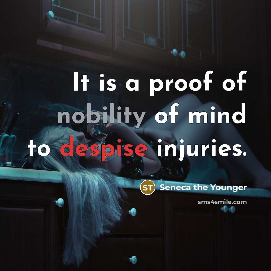 “It is a proof of nobility of mind to despise…” quote by Seneca the Younger