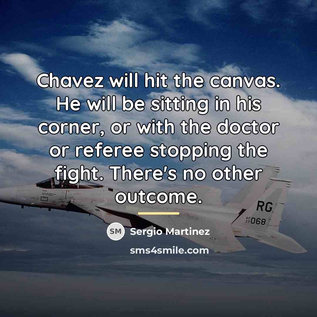“Chavez will hit the canvas. He will be sitting in…” quote by Sergio Martinez