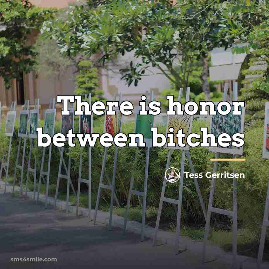 “There is honor between bitches…” quote by Tess Gerritsen