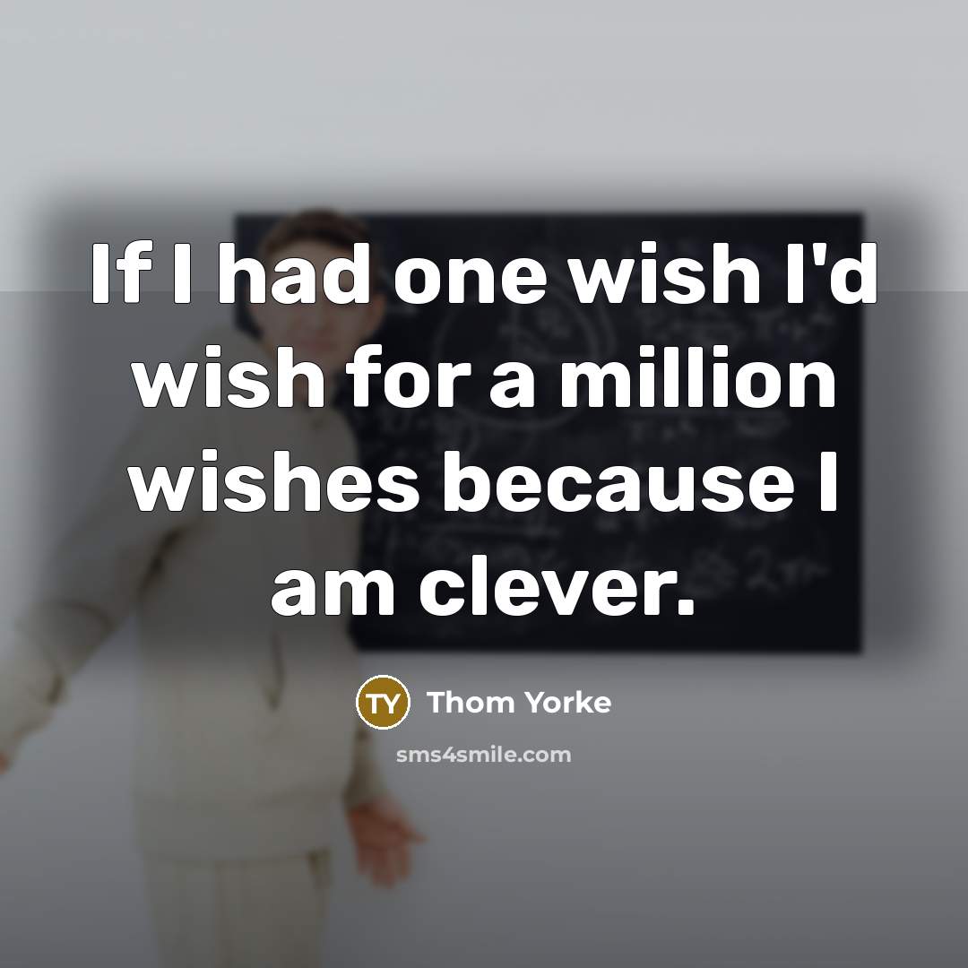 “If I had one wish I'd wish for a million…” quote by Thom Yorke