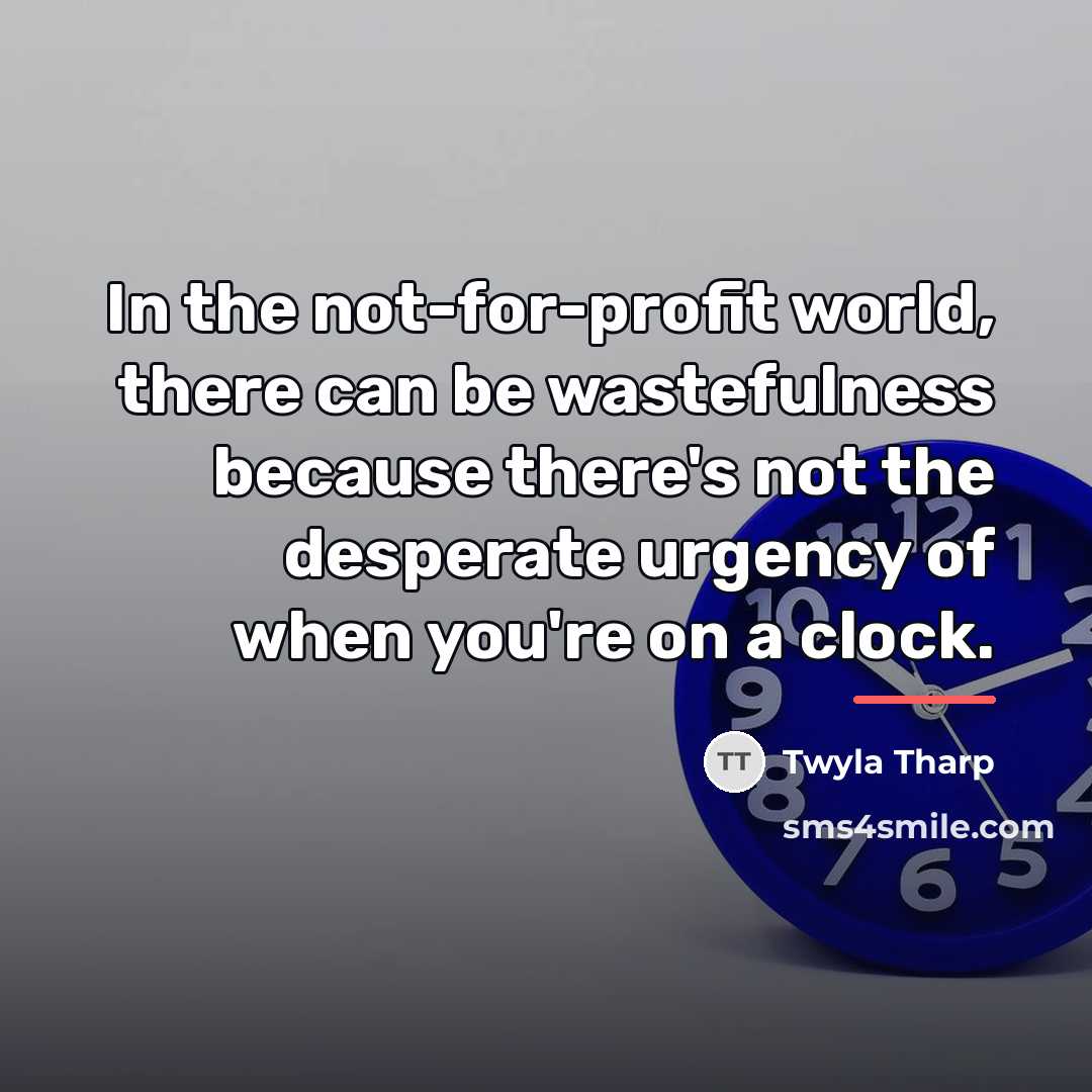 “In the not-for-profit world, there can be wastefulness because there's…” quote by Twyla Tharp