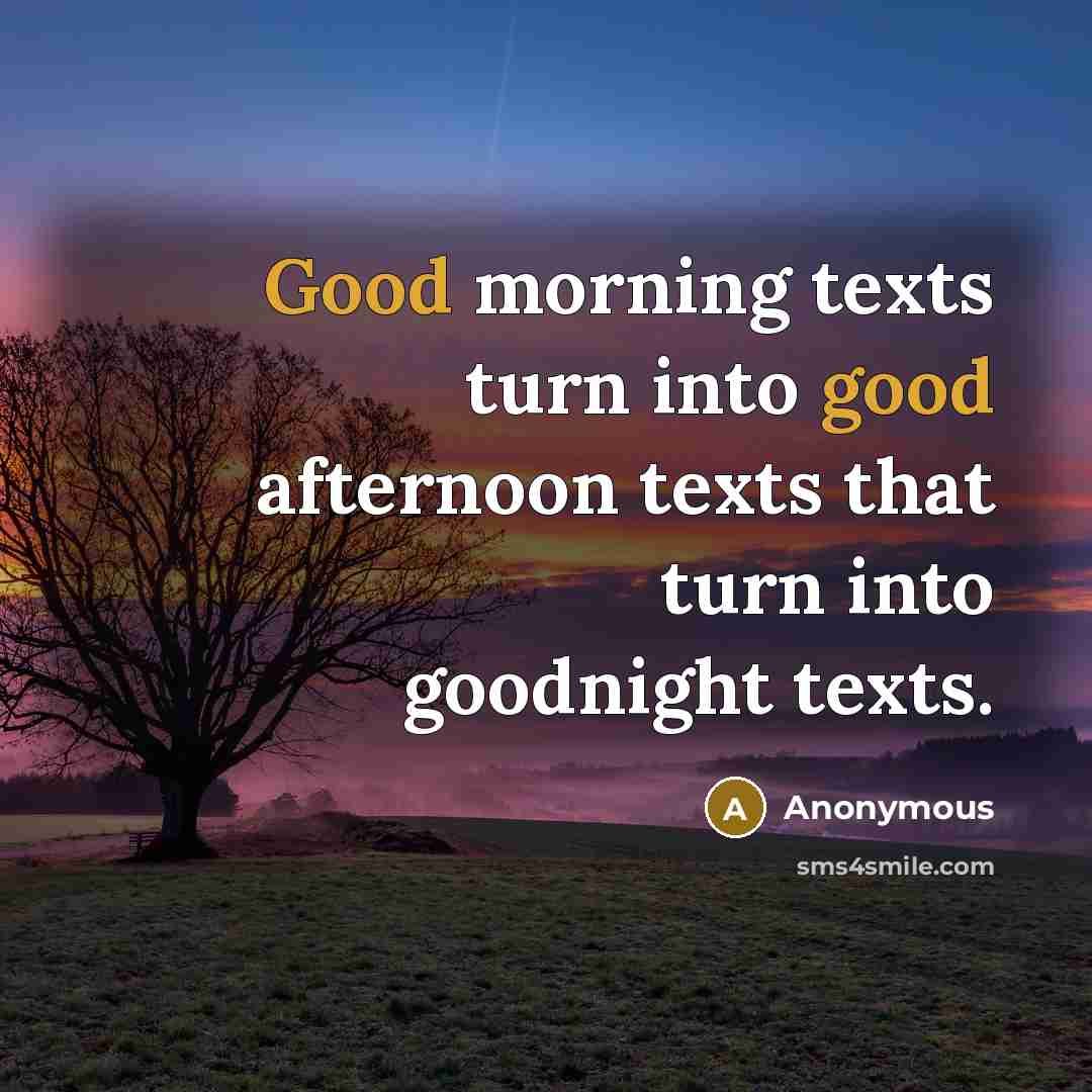 “Good morning texts turn into good afternoon texts that turn…” quote by Anonymous