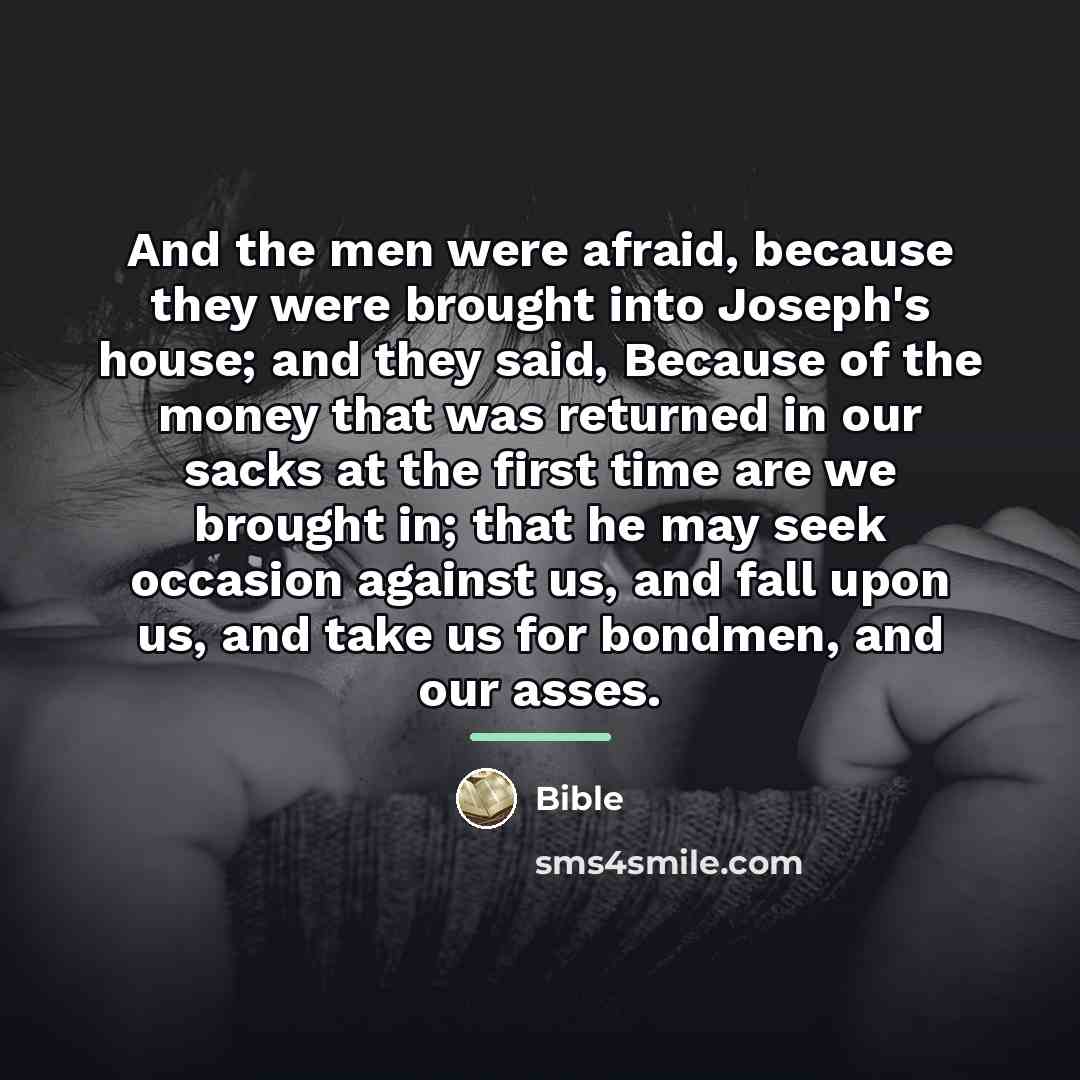 “And the men were afraid, because they were brought into…” quote by Bible