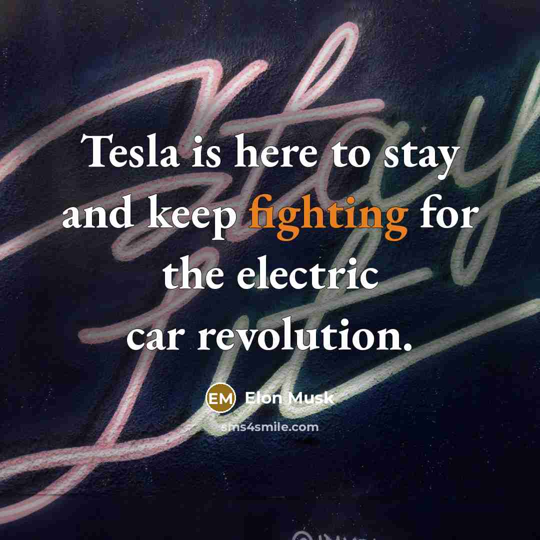 “Tesla is here to stay and keep fighting for the…” quote by Elon Musk