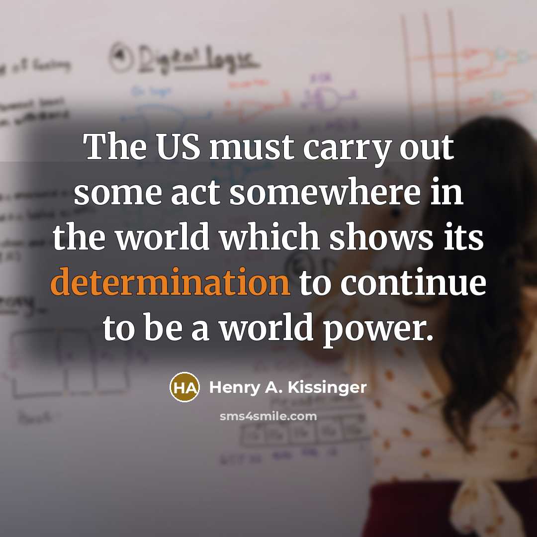 “The US must carry out some act somewhere in the…” quote by Henry A. Kissinger