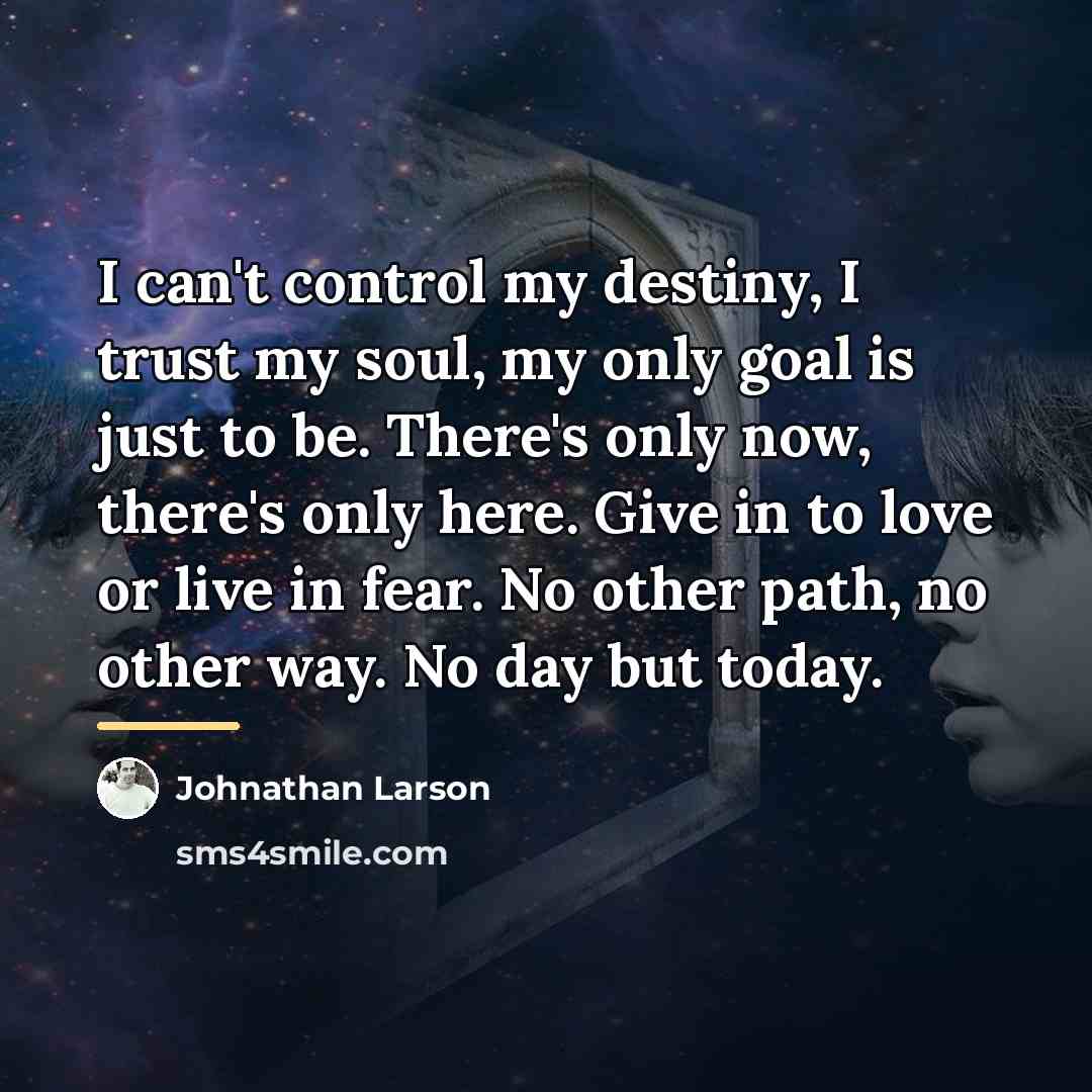 “I can't control my destiny, I trust my soul, my…” quote by Anonymous