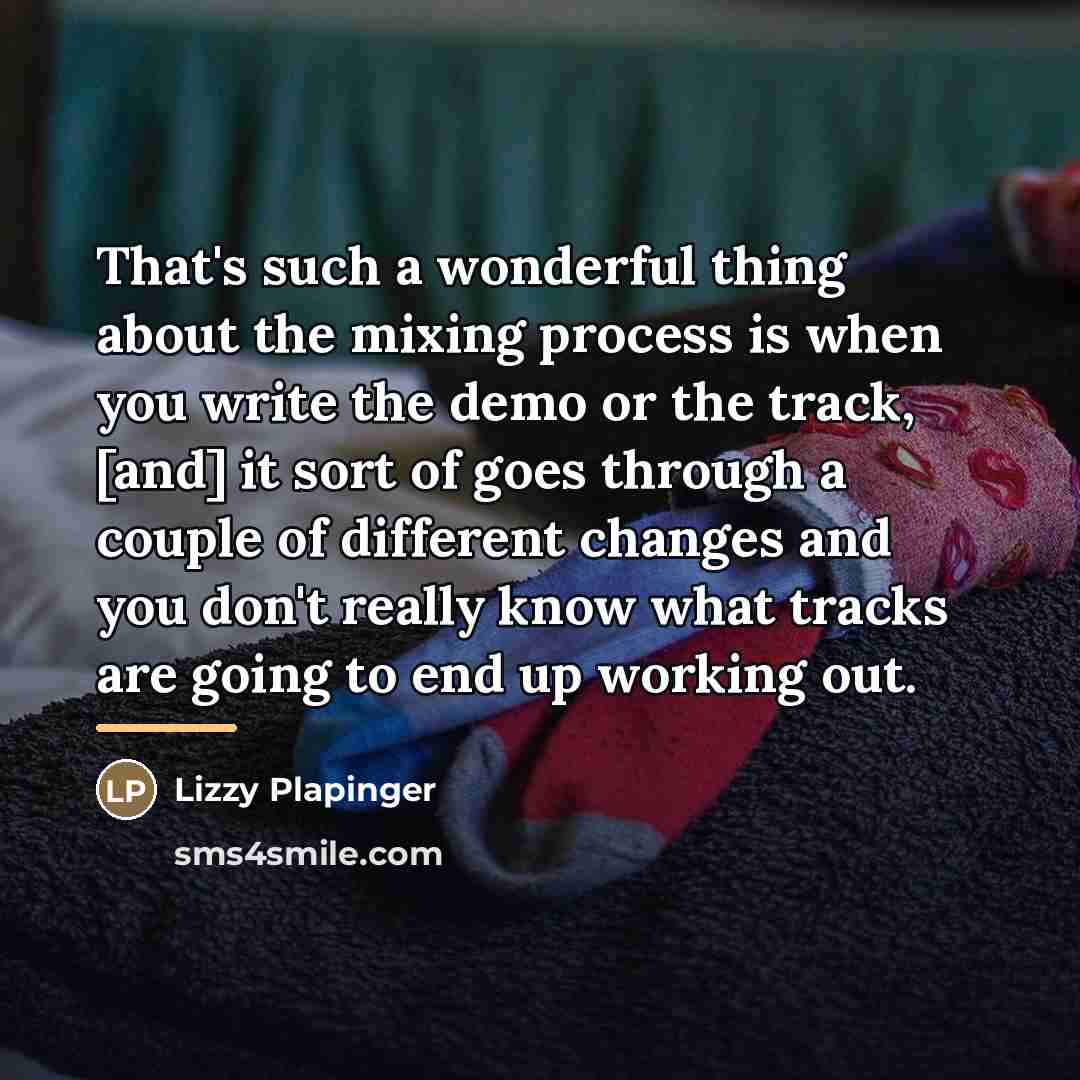 “That's such a wonderful thing about the mixing process is…” quote by Lizzy Plapinger
