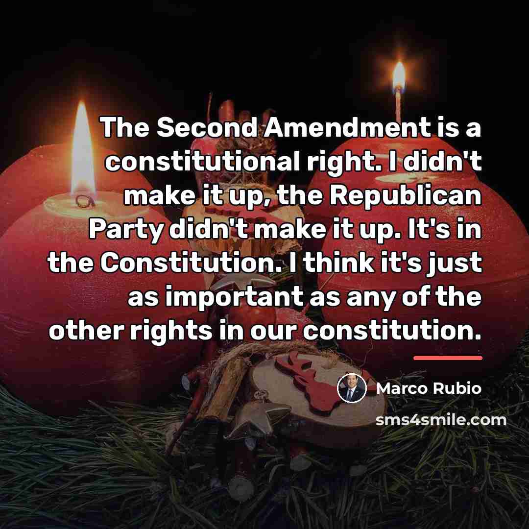 “The Second Amendment is a constitutional right. I didn't make…” quote by Marco Rubio