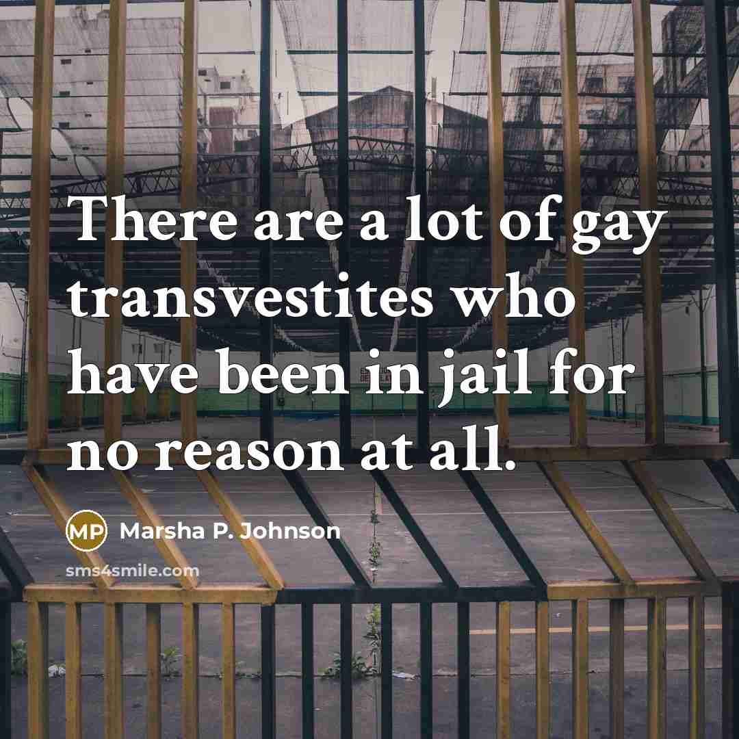 “There are a lot of gay transvestites who have been…” quote by Marsha P. Johnson