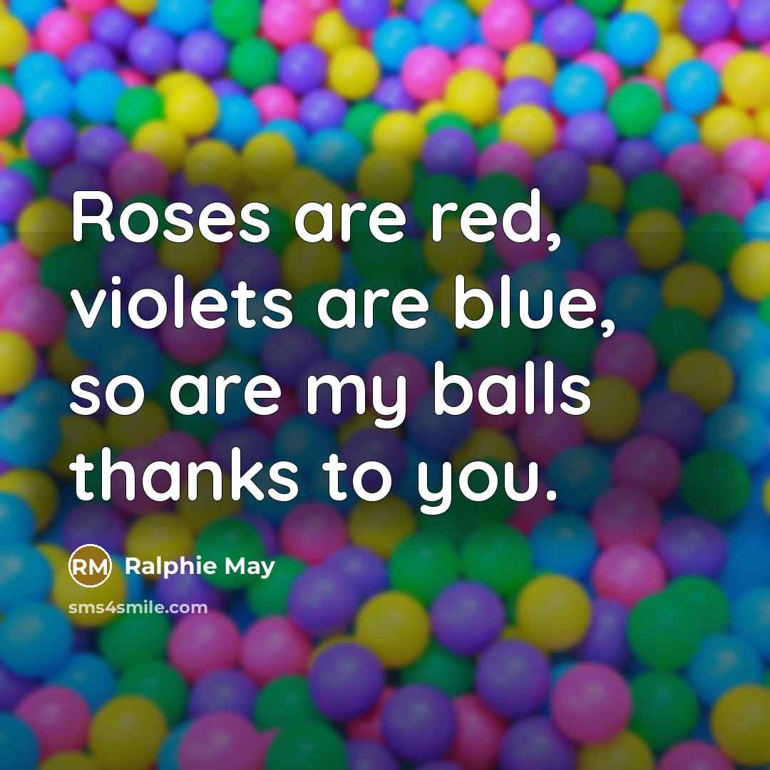 “Roses are red, violets are blue, so are my balls…” quote by Ralphie May