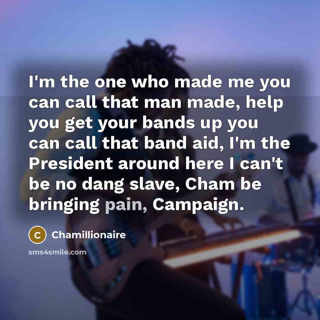 “I'm the one who made me you can call that…” quote by Chamillionaire
