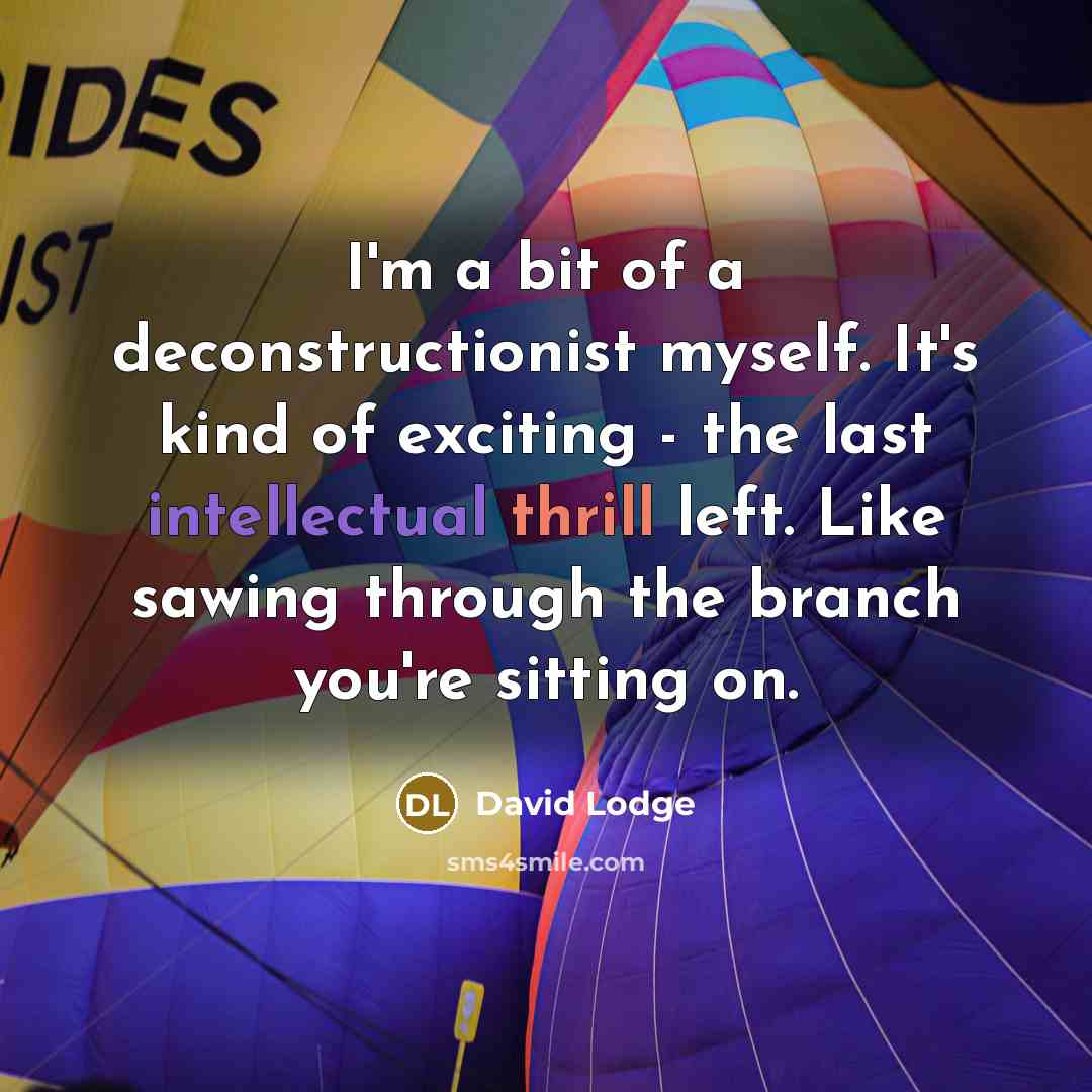 “I'm a bit of a deconstructionist myself. It's kind of…” quote by David Lodge