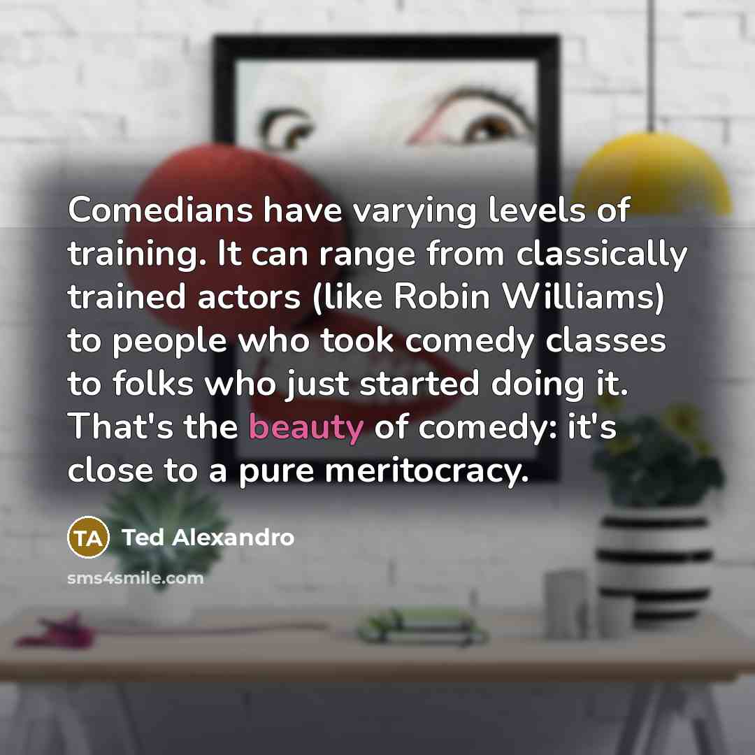 “Comedians have varying levels of training. It can range from…” quote by Ted Alexandro