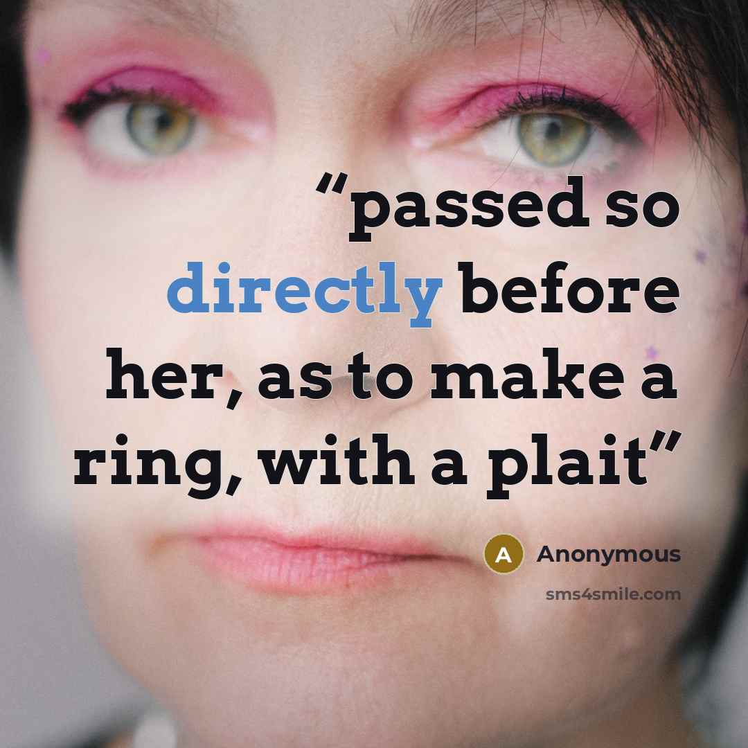 “passed so directly before her, as to make a ring, with a plait” quote by Anonymous