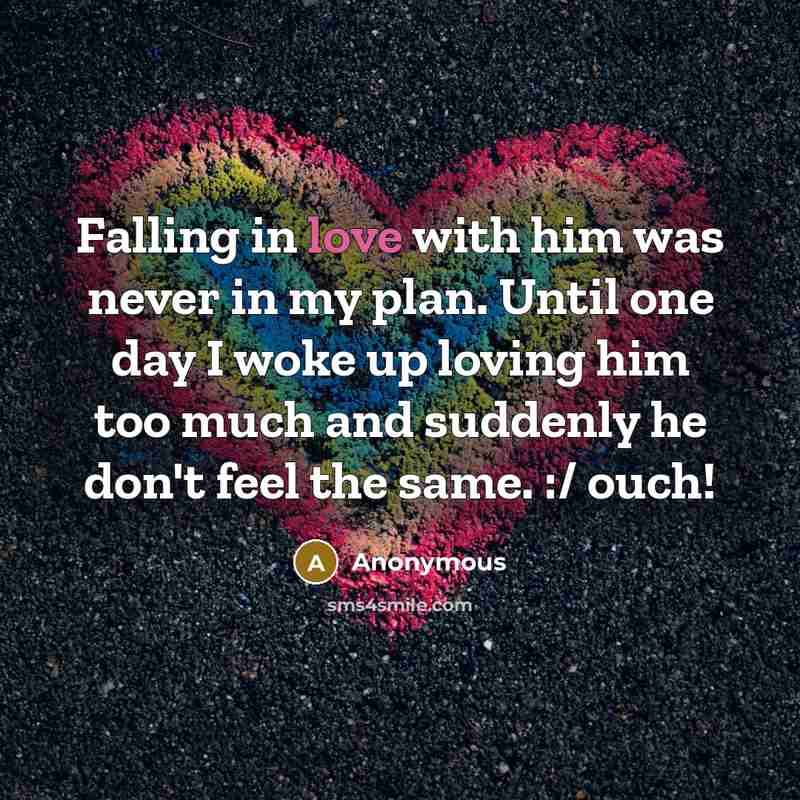 “Falling in love with him was never in my plan.…” quote by Anonymous