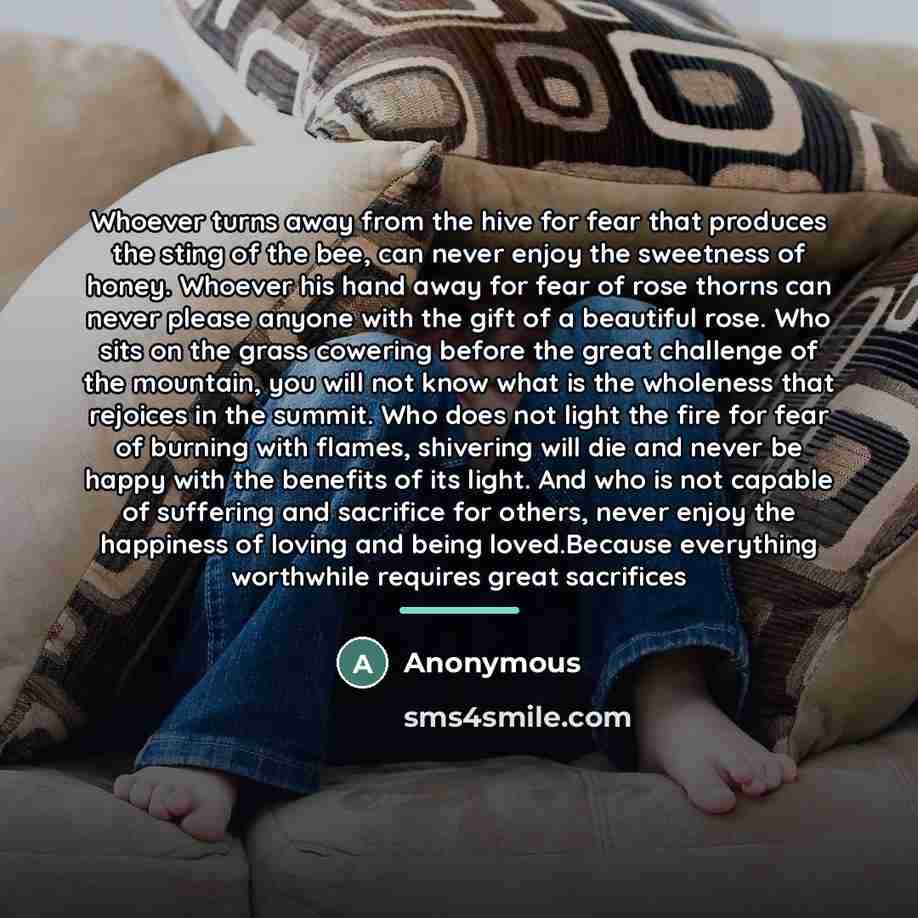 “Whoever turns away from the hive for fear that produces…” quote by Anonymous