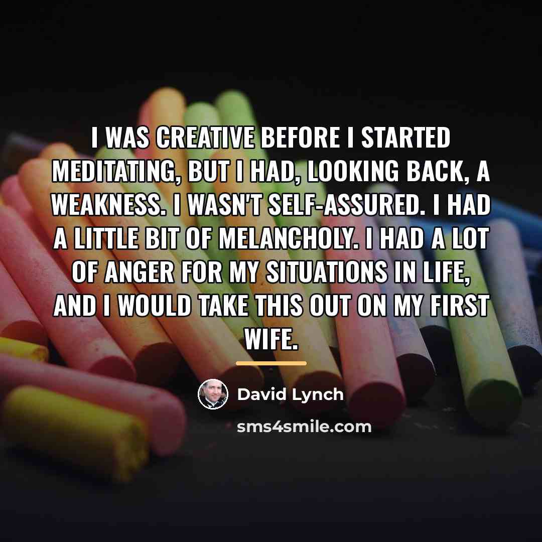 “I was creative before I started meditating, but I had,…” quote by David Lynch