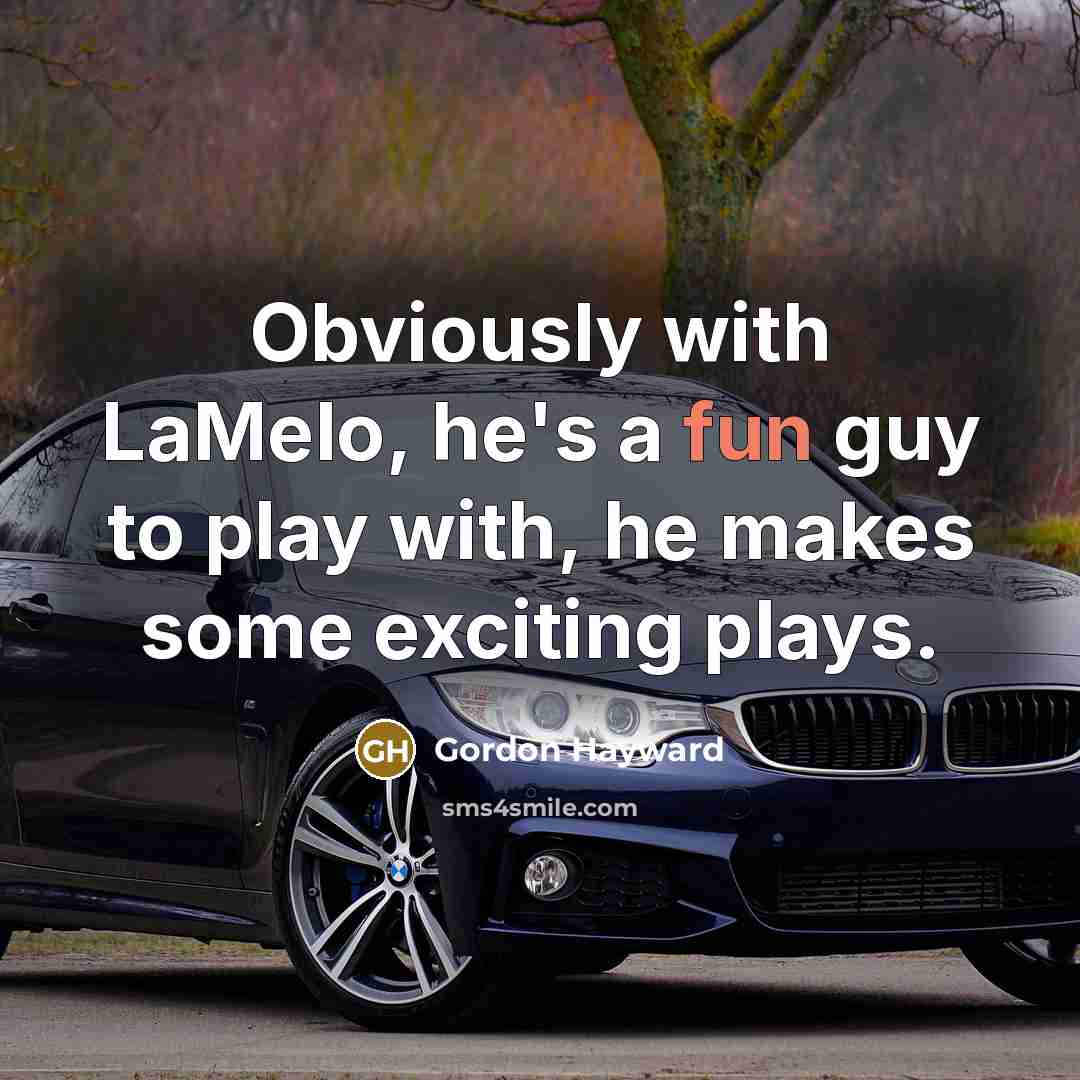 “Obviously with LaMelo, he's a fun guy to play with,…” quote by Gordon Hayward