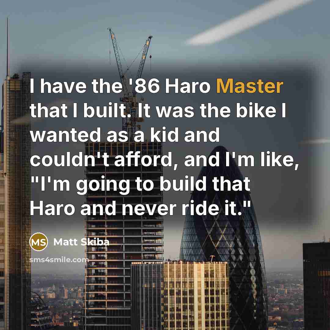“I have the '86 Haro Master that I built. It…” quote by Matt Skiba