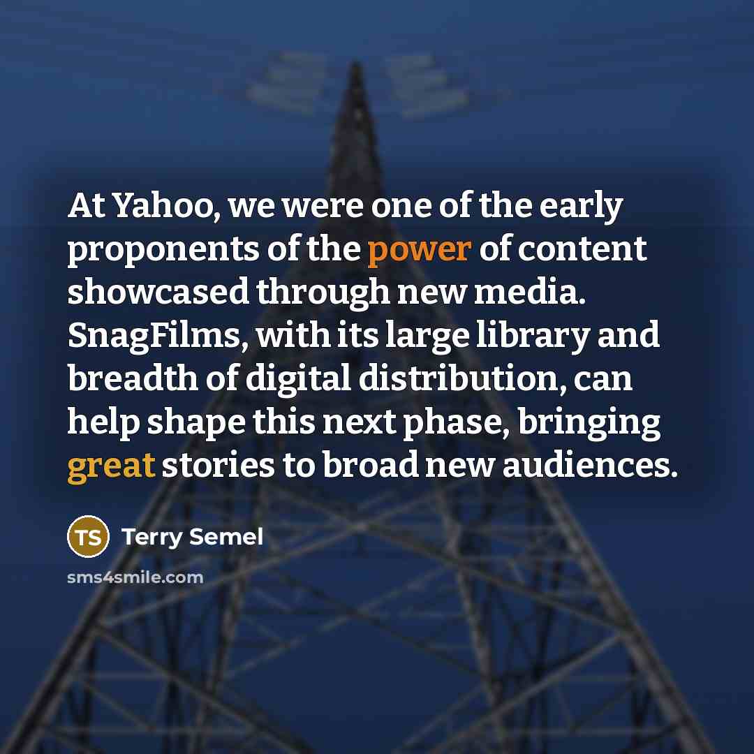 “At Yahoo, we were one of the early proponents of…” quote by Terry Semel