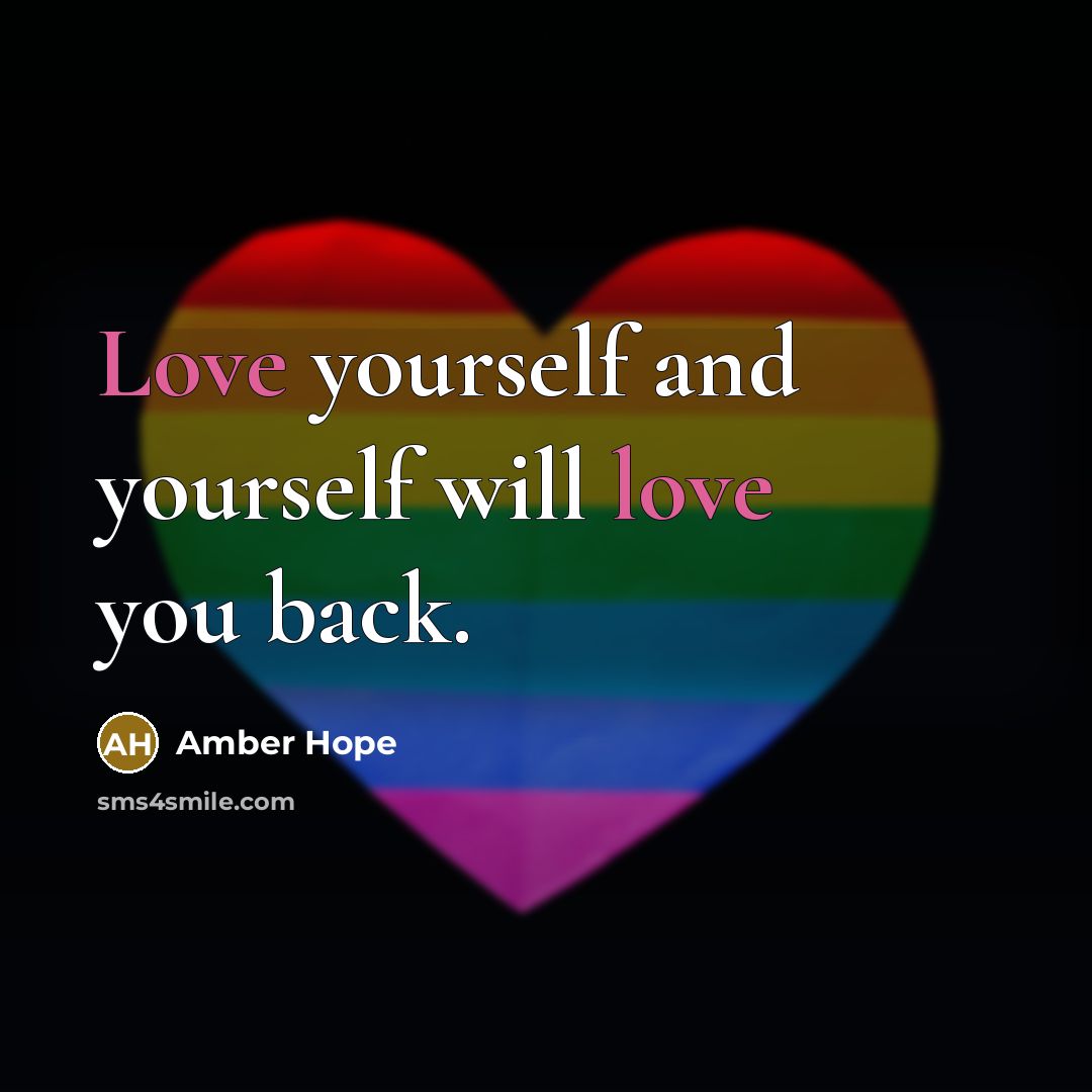 “Love yourself and yourself will love you back.…” quote by Amber Hope
