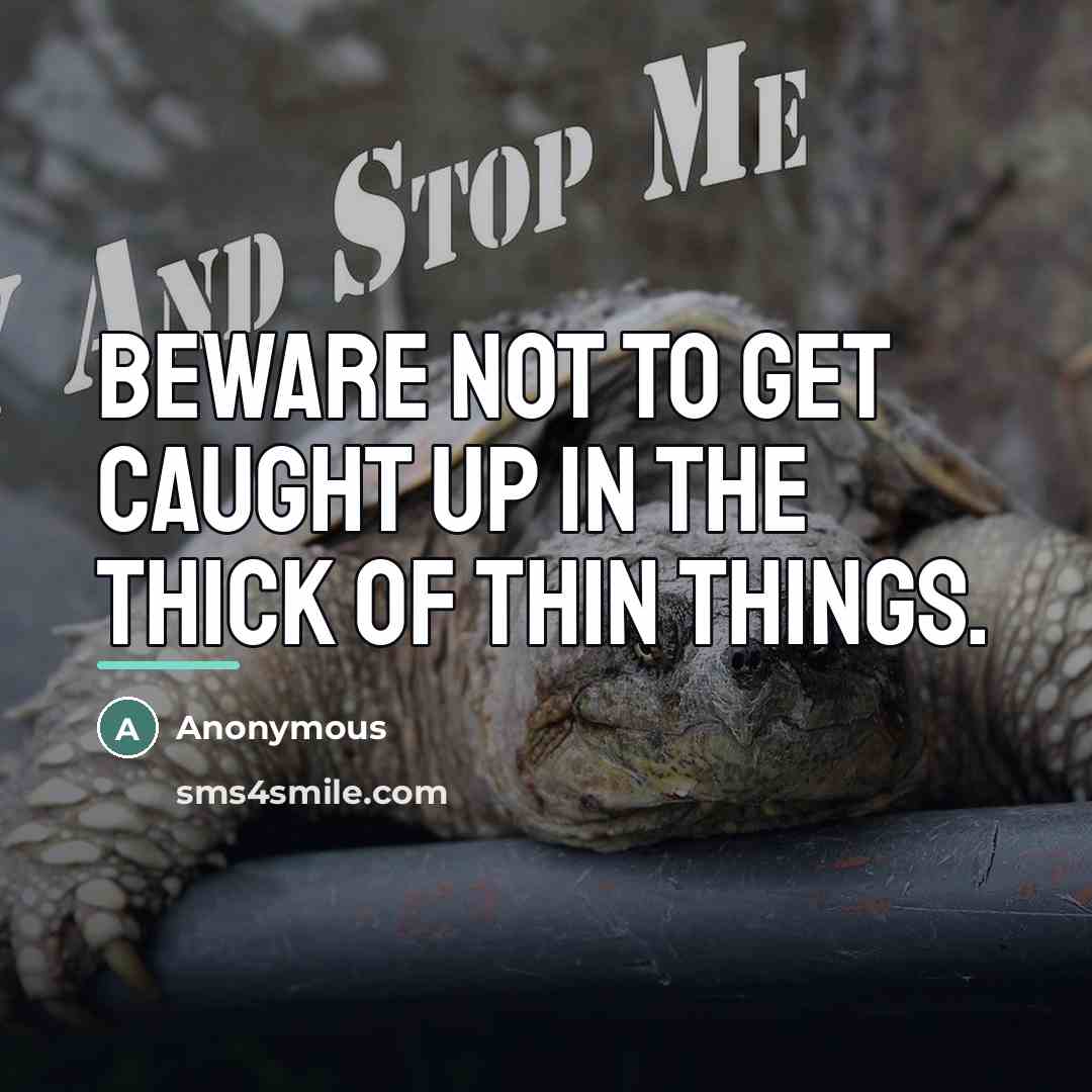 “Beware not to get caught up in the thick of…” quote by Anonymous