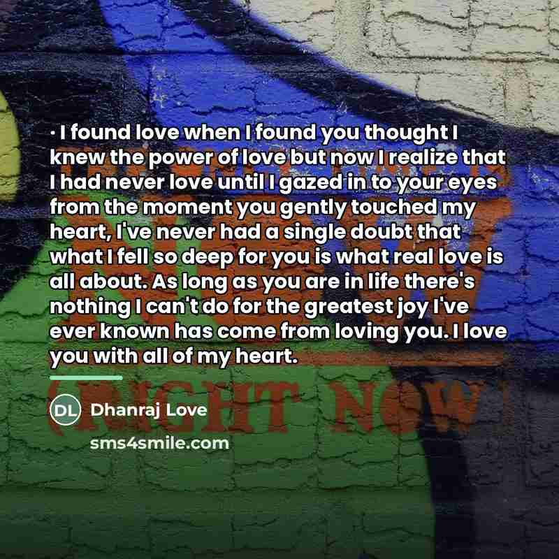 “· I found love when I found you thought I…” quote by Anonymous