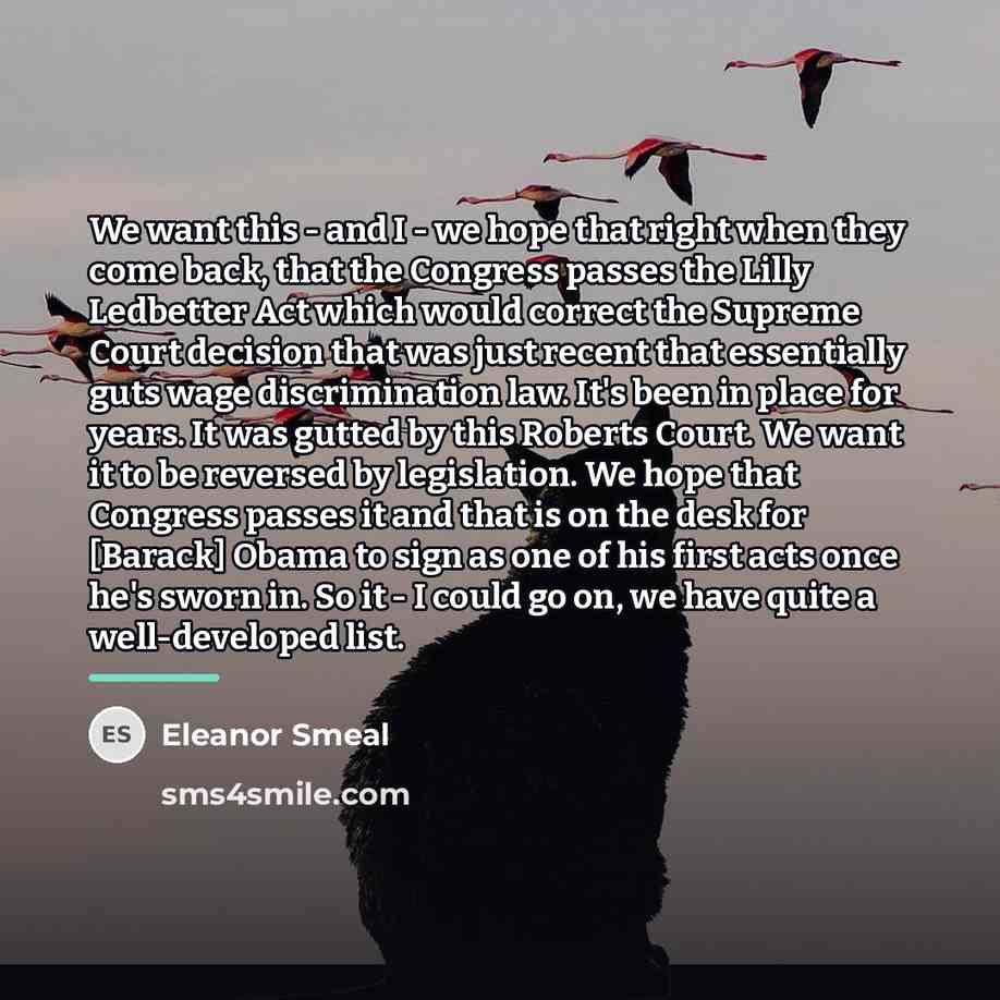 “We want this - and I - we hope that…” quote by Eleanor Smeal