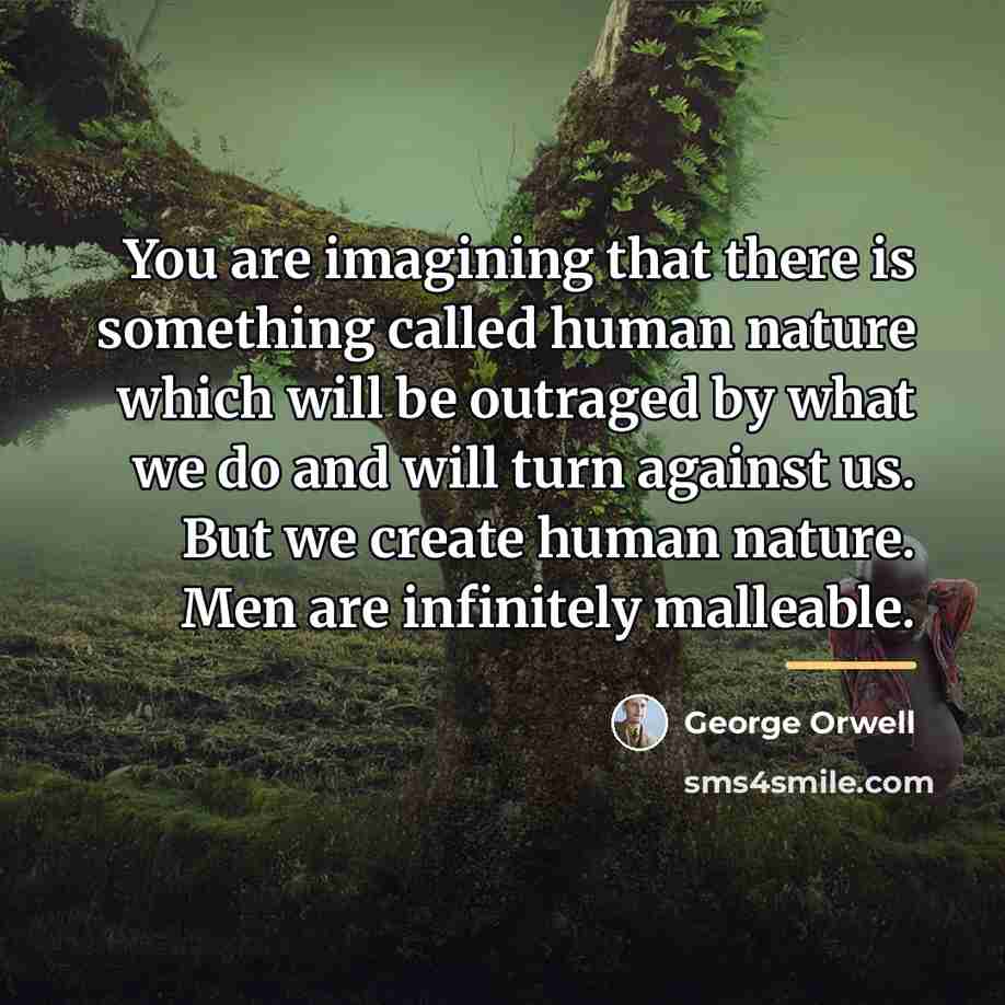 “You are imagining that there is something called human nature…” quote by George Orwell