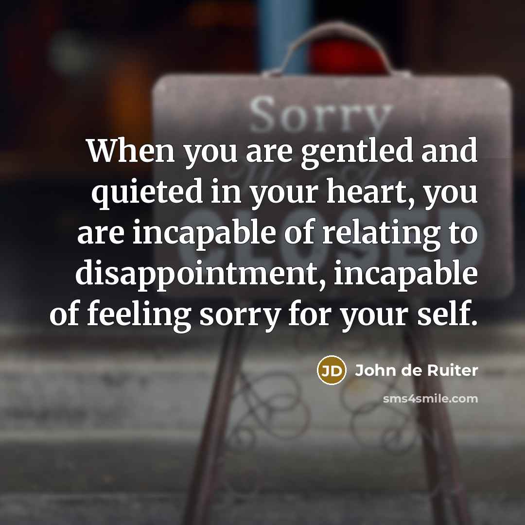 “When you are gentled and quieted in your heart, you…” quote by John de Ruiter