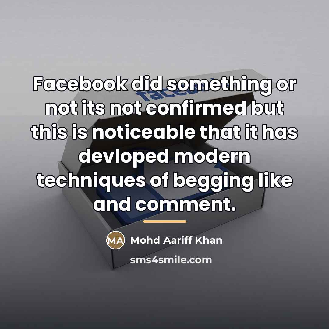 “Facebook did something or not its not confirmed but this…” quote by Mohd Aariff Khan