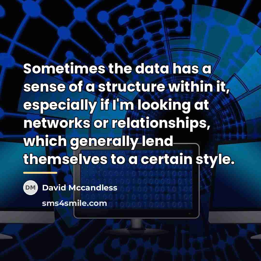 “Sometimes the data has a sense of a structure within…” quote by David Mccandless