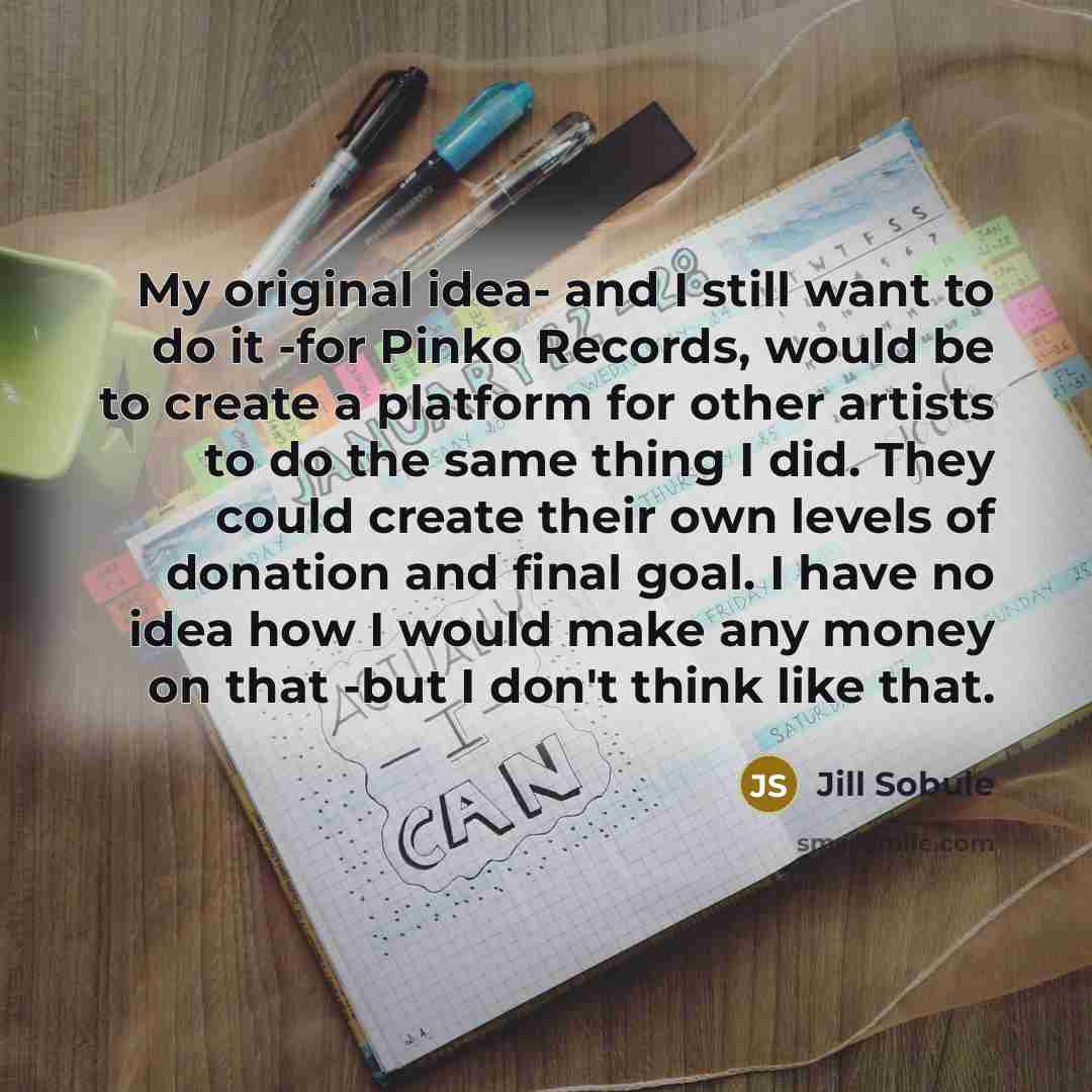 “My original idea- and I still want to do it…” quote by Jill Sobule